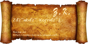 Zámbó Kornél névjegykártya