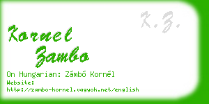 kornel zambo business card